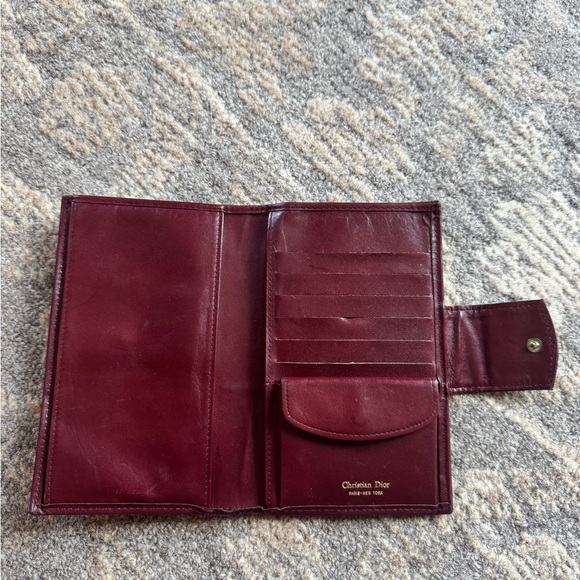 DIOR Burgundy Leather Wallet - Picture 3 of 5